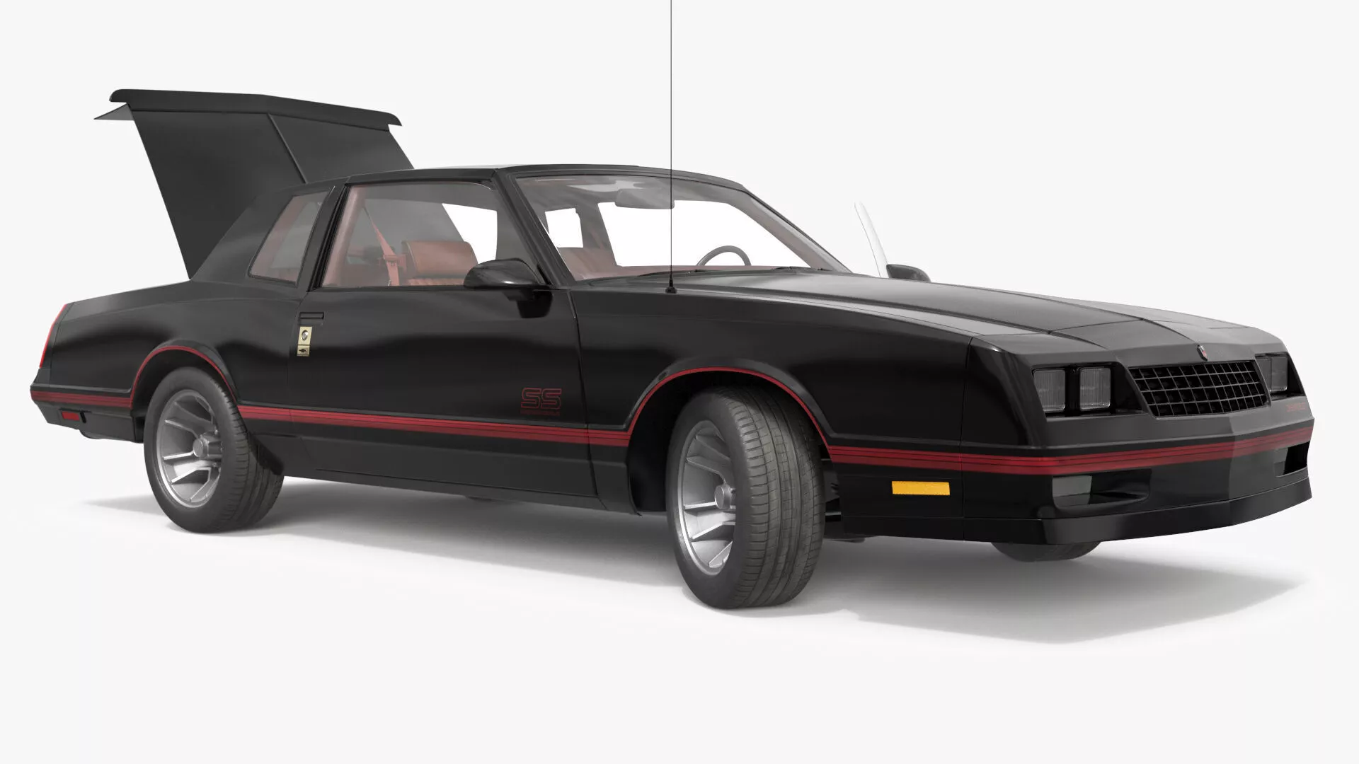 Chevrolet Monte Carlo SS Classic Coupe Black Rigged for Maya 3D model