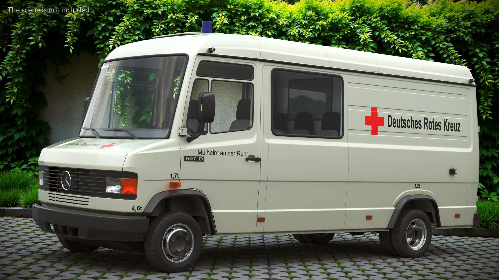 Mercedes Benz T2 507D Medical Transport Van Rigged for Maya 3D model