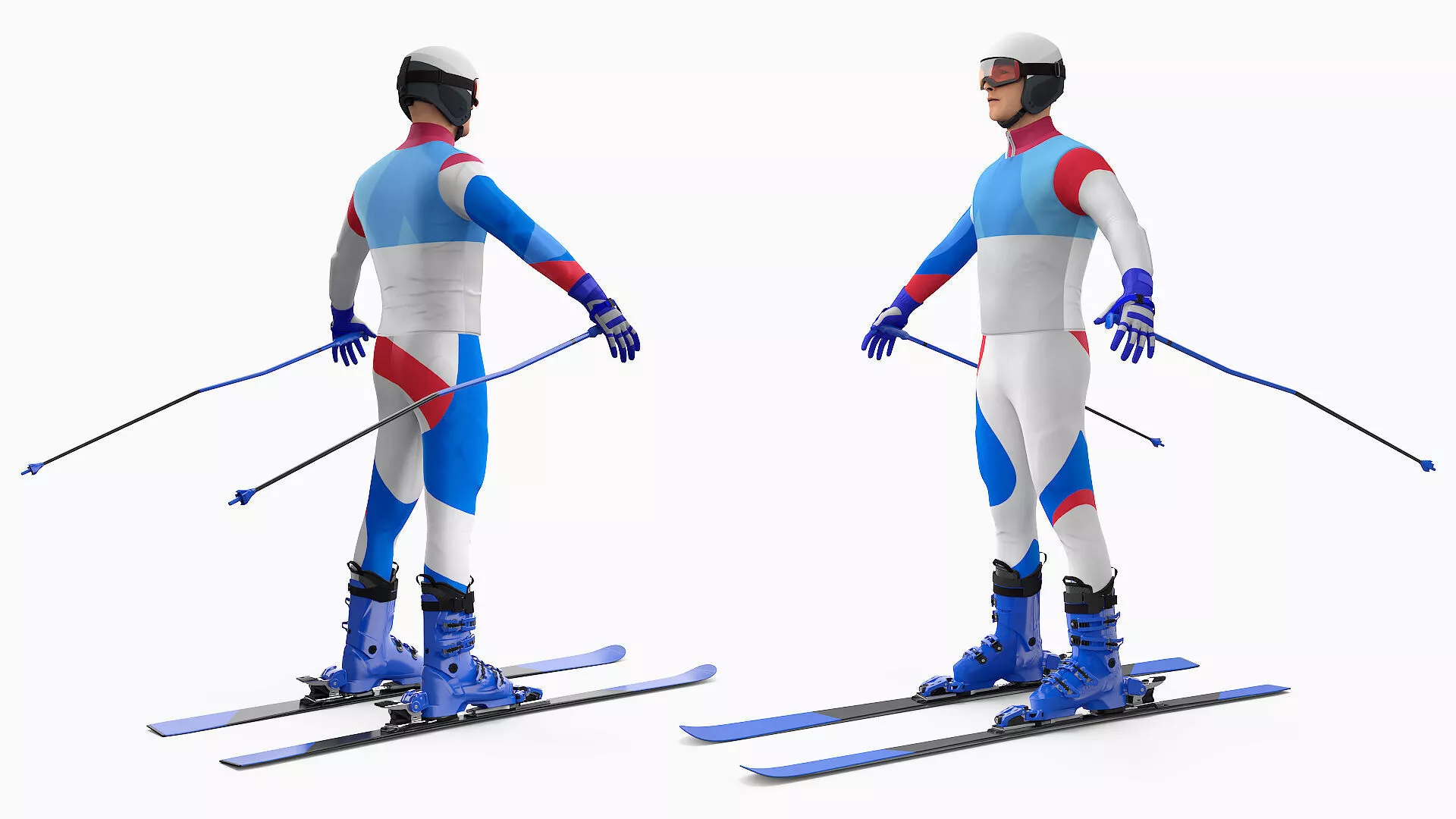 Skier Rigged For Maya 3D model