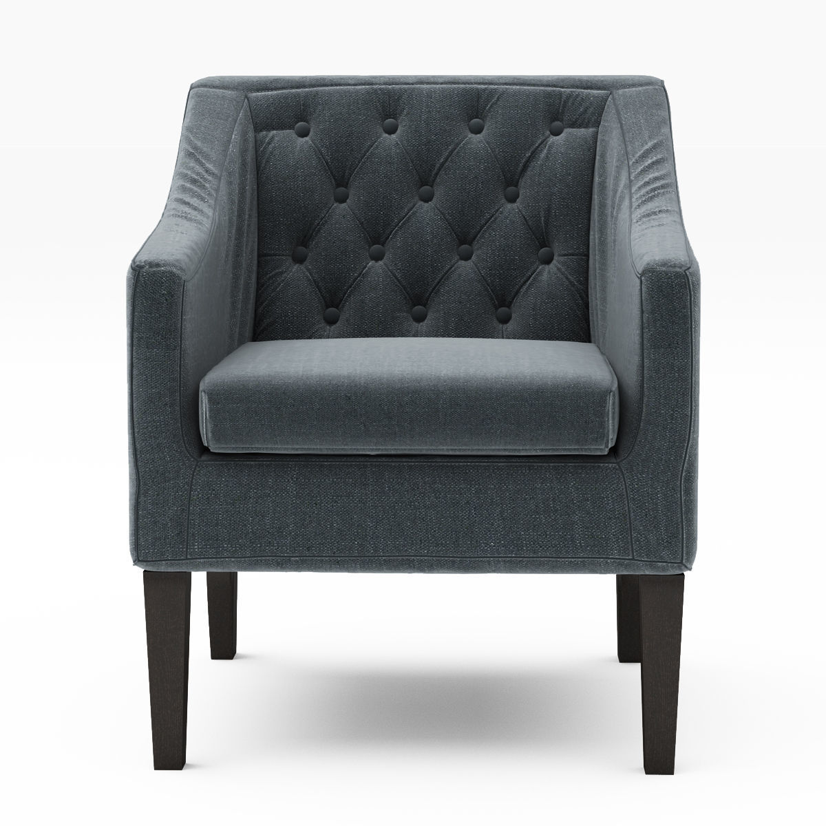 Chair collection tufted armchair Low-poly 3D model_2