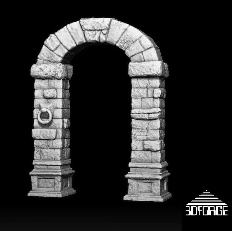 MEDIEVAL DUNGEON ARCHWAY - 1-12 Scale 3D print model
