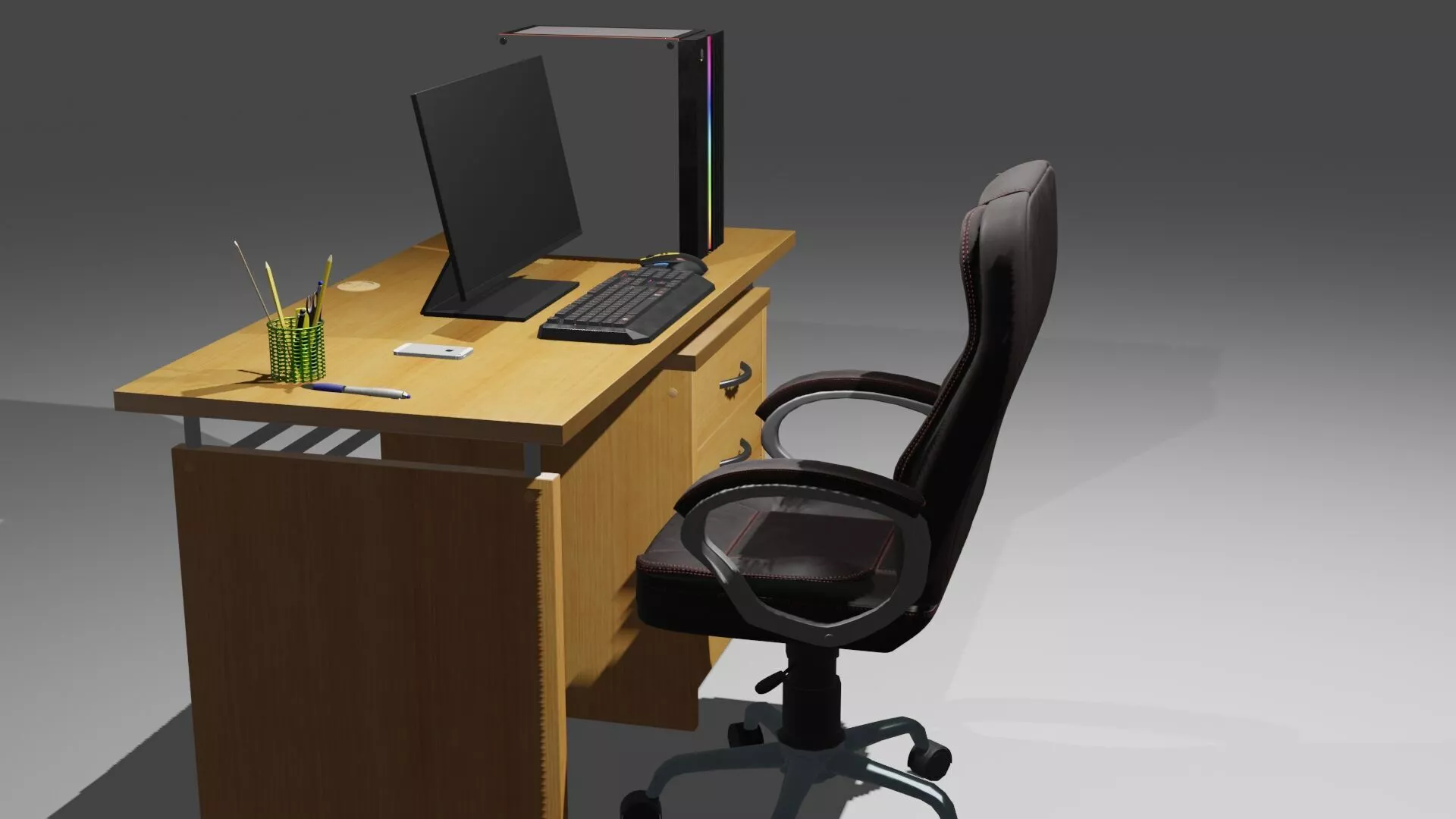 gaming computer setup personal computer 3D model