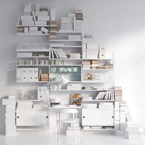 String system bookshelf with workspace 3D model