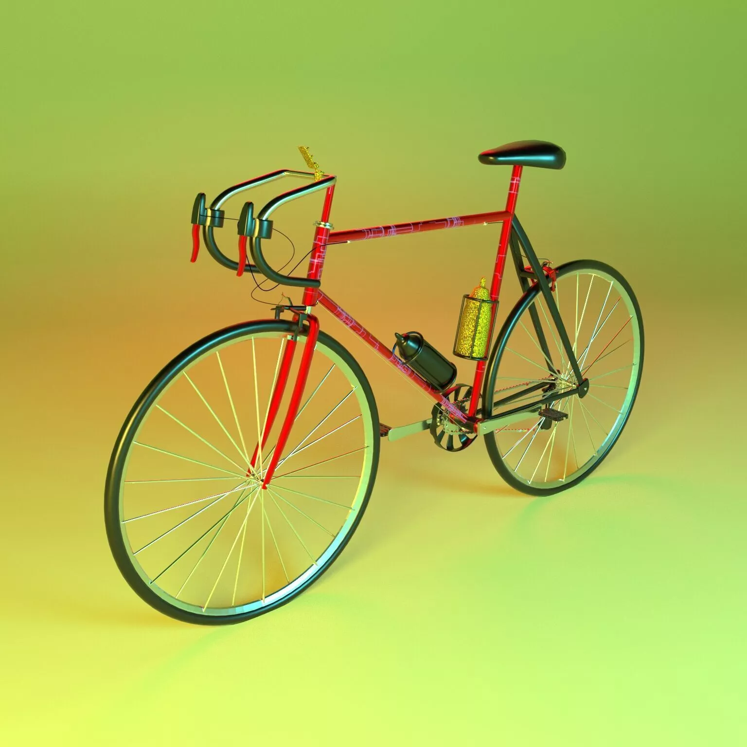 Realistic Vintage Road Bicycle 3D Model Low-poly 3D model
