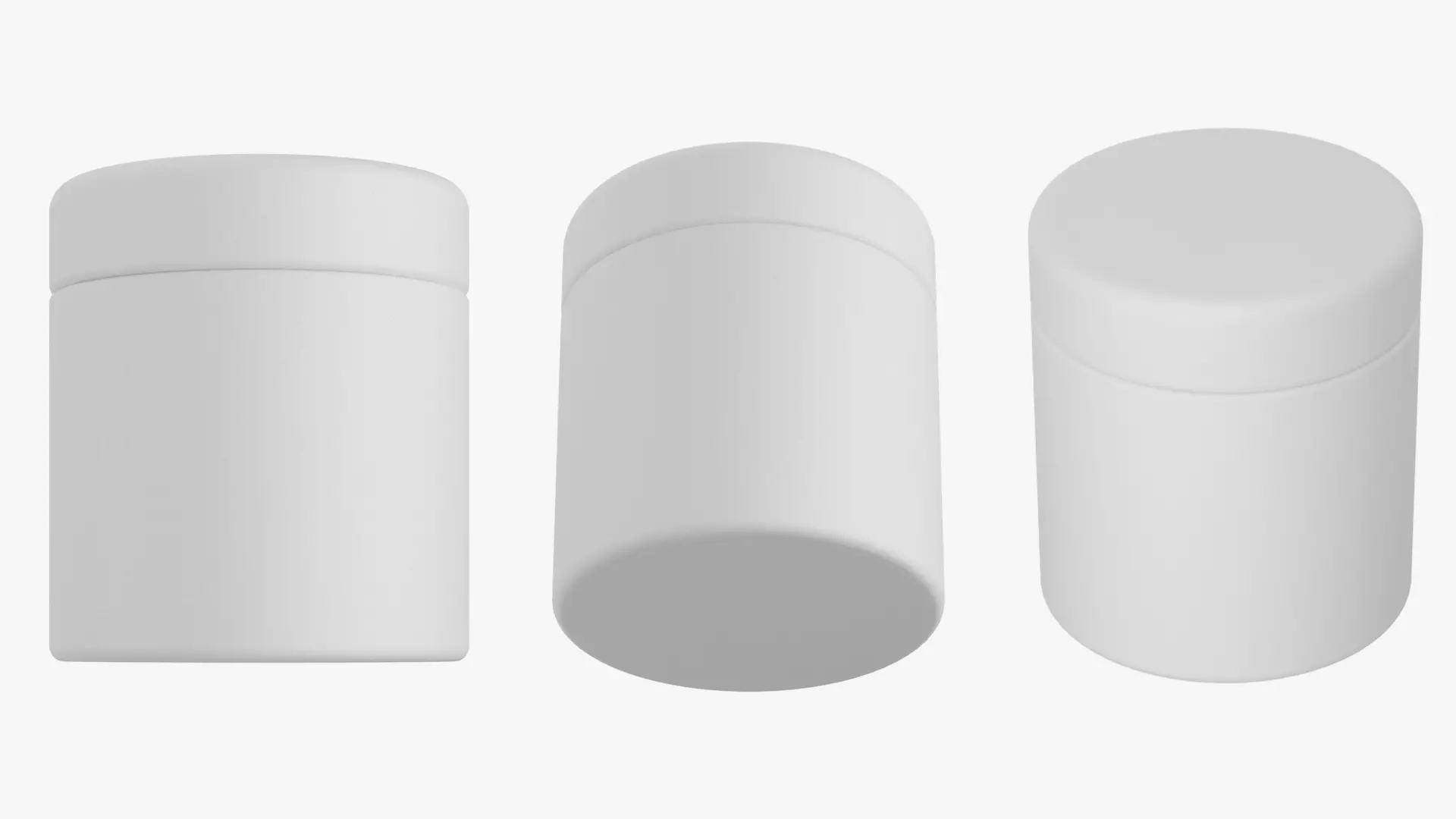 White Cylindrical Plastic Packaging Jar 3D model
