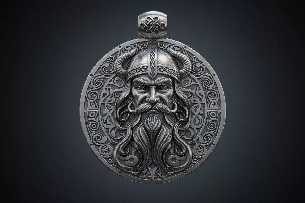 Nordic Viking King Medallion STL 3D print model