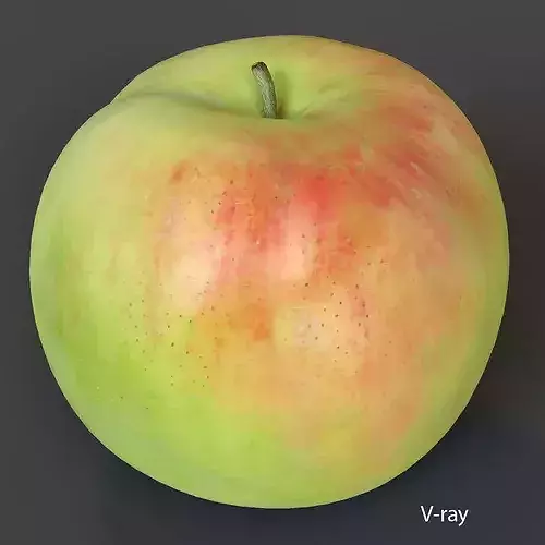 Apple Fruit Low-poly 3D model 4