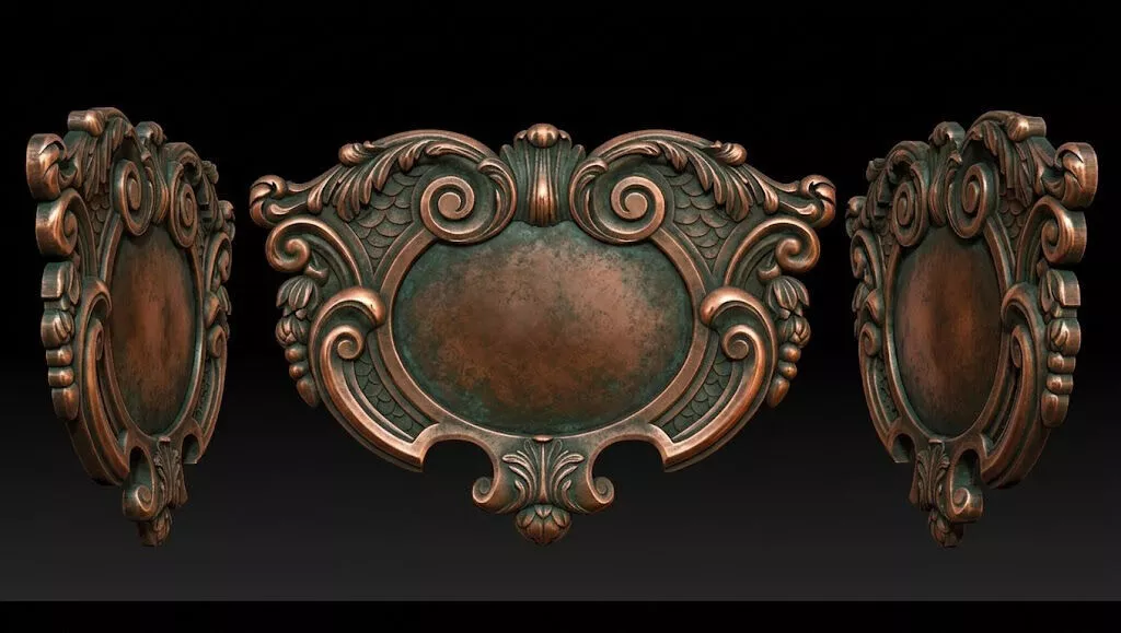 Elegant Oval House Number Frame 3D Model CNC and 3D Print Ready 3D print model