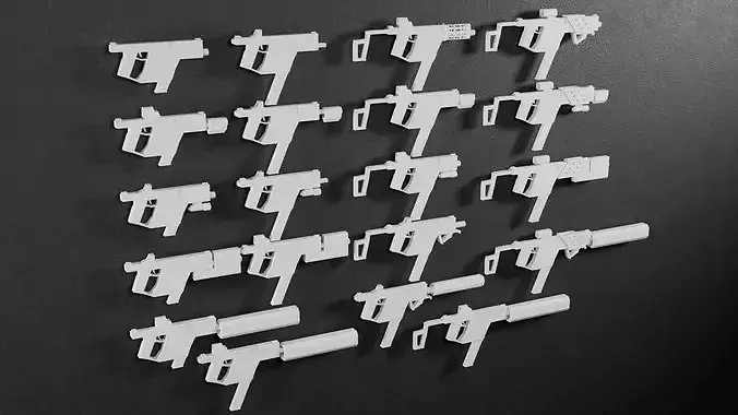 Low Poly KrissV-style -20 Variations Game Ready