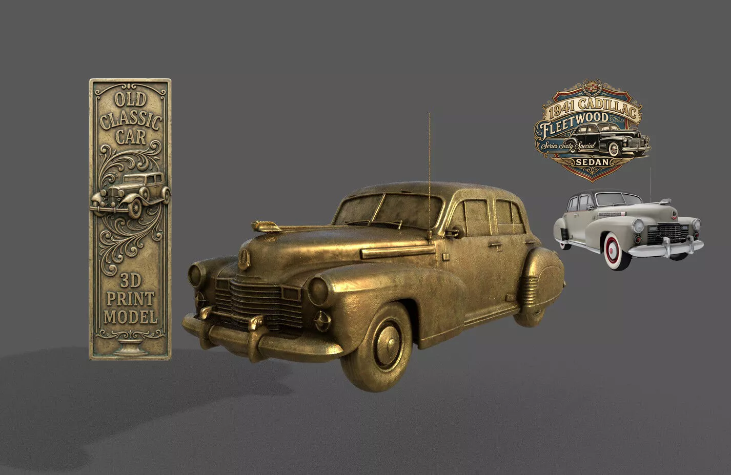 old classic car 3D print model 3D print model