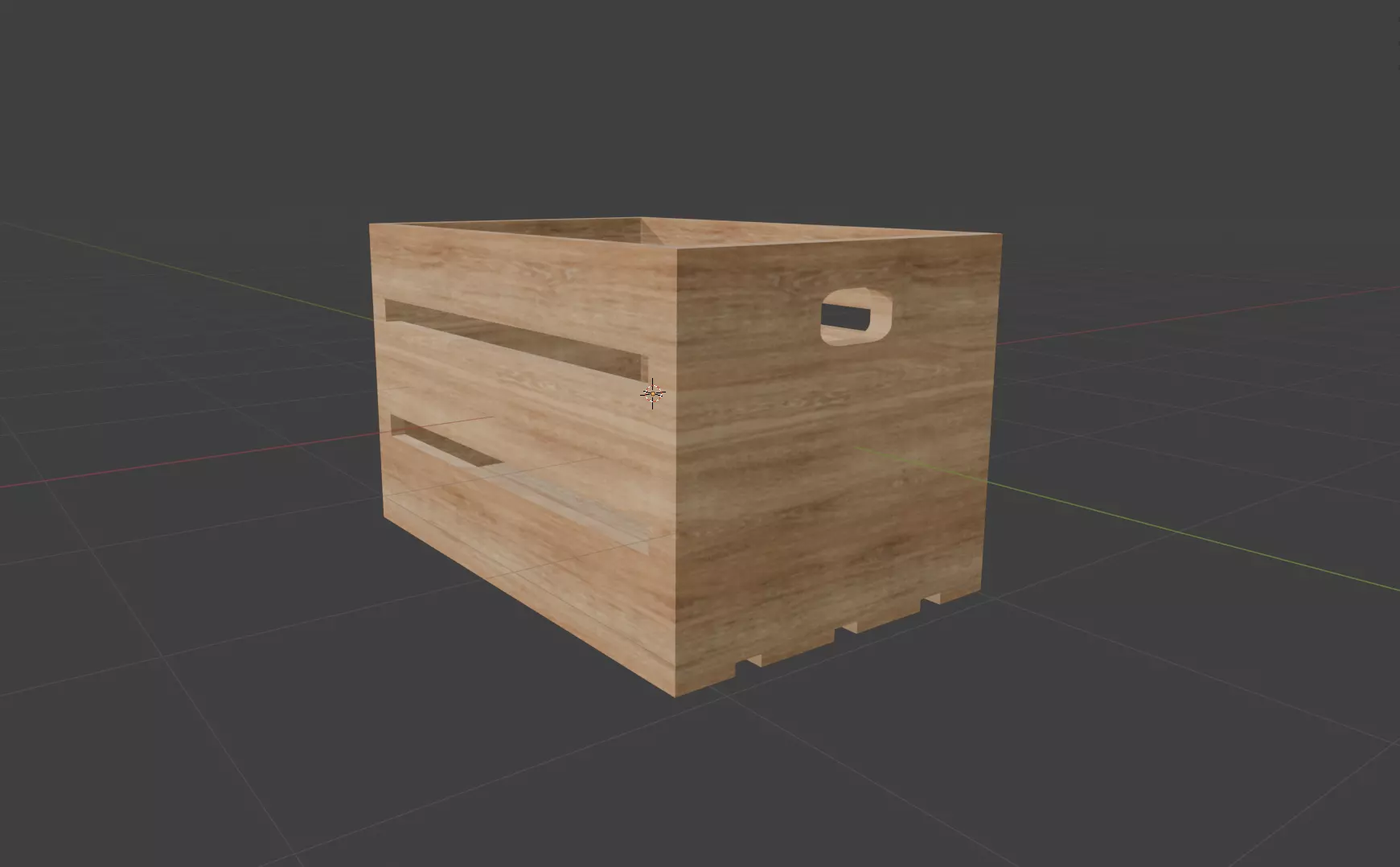 PS1 Style Wooden Fruit Crate Low-poly 3D model