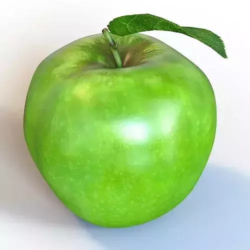 Green Apple Low-poly 3D model 5
