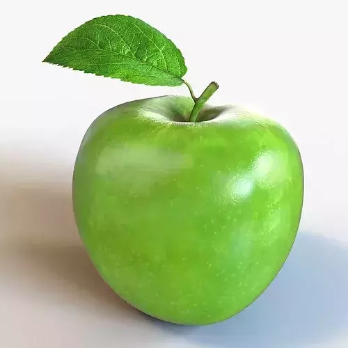 Green Apple Low-poly 3D model 2