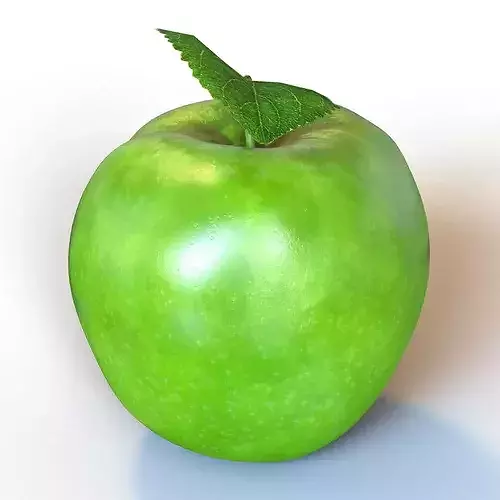Green Apple Low-poly 3D model 4