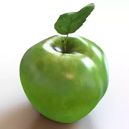 Green Apple Low-poly 3D model 6