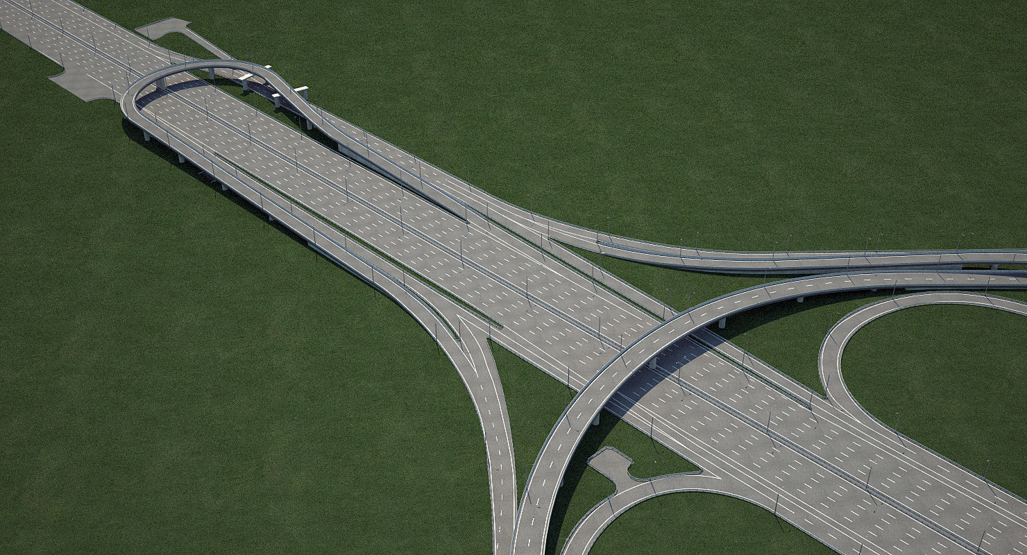 Highway Road Junction 3D model_6