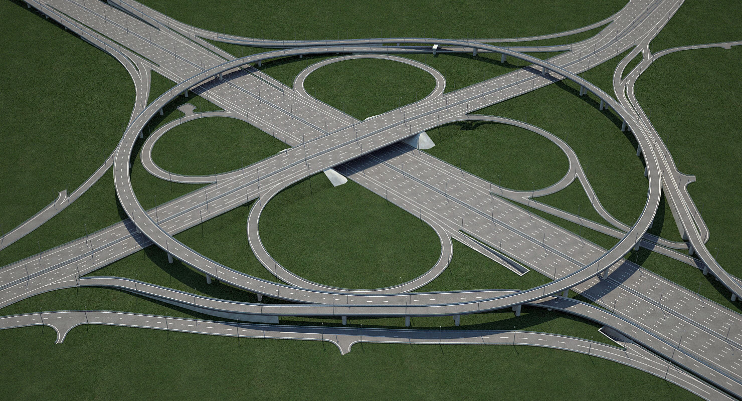 Highway Road Junction 3D model_5