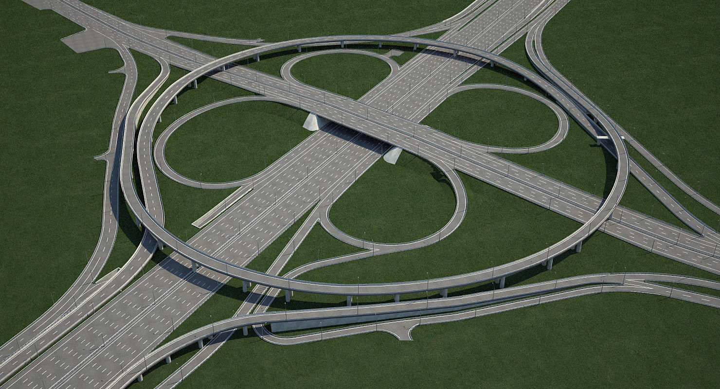 Highway Road Junction 3D model_2