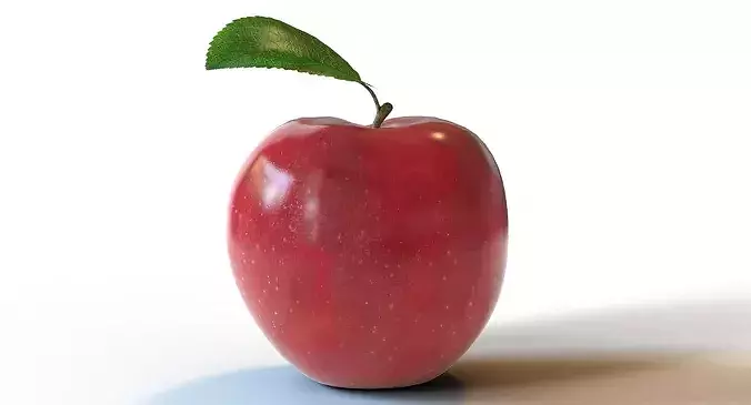 Red Apple Low-poly 3D model 6