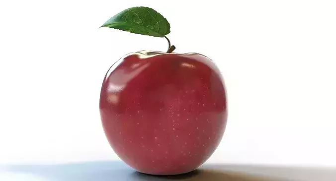 Red Apple Low-poly 3D model 7