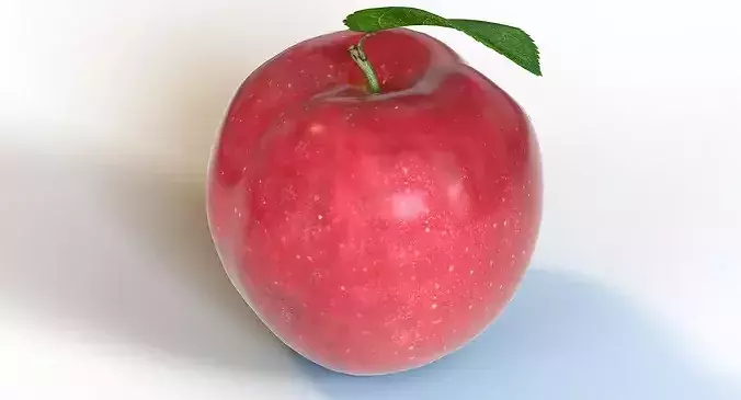 Red Apple Low-poly 3D model 3