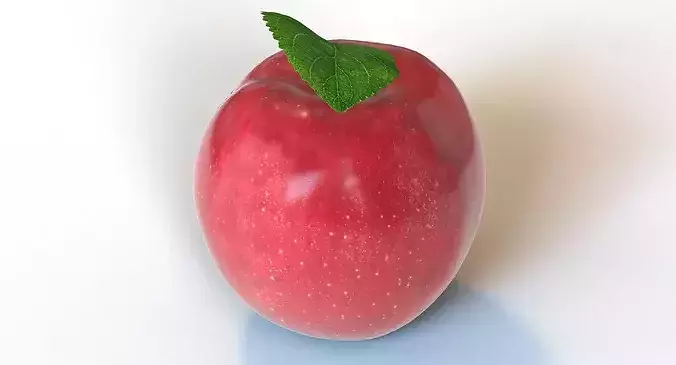 Red Apple Low-poly 3D model 5
