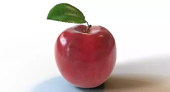 Red Apple Low-poly 3D model 2