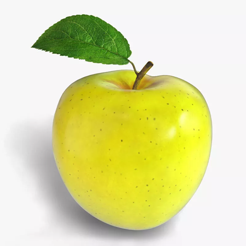 Yellow Apple Low-poly 3D model
