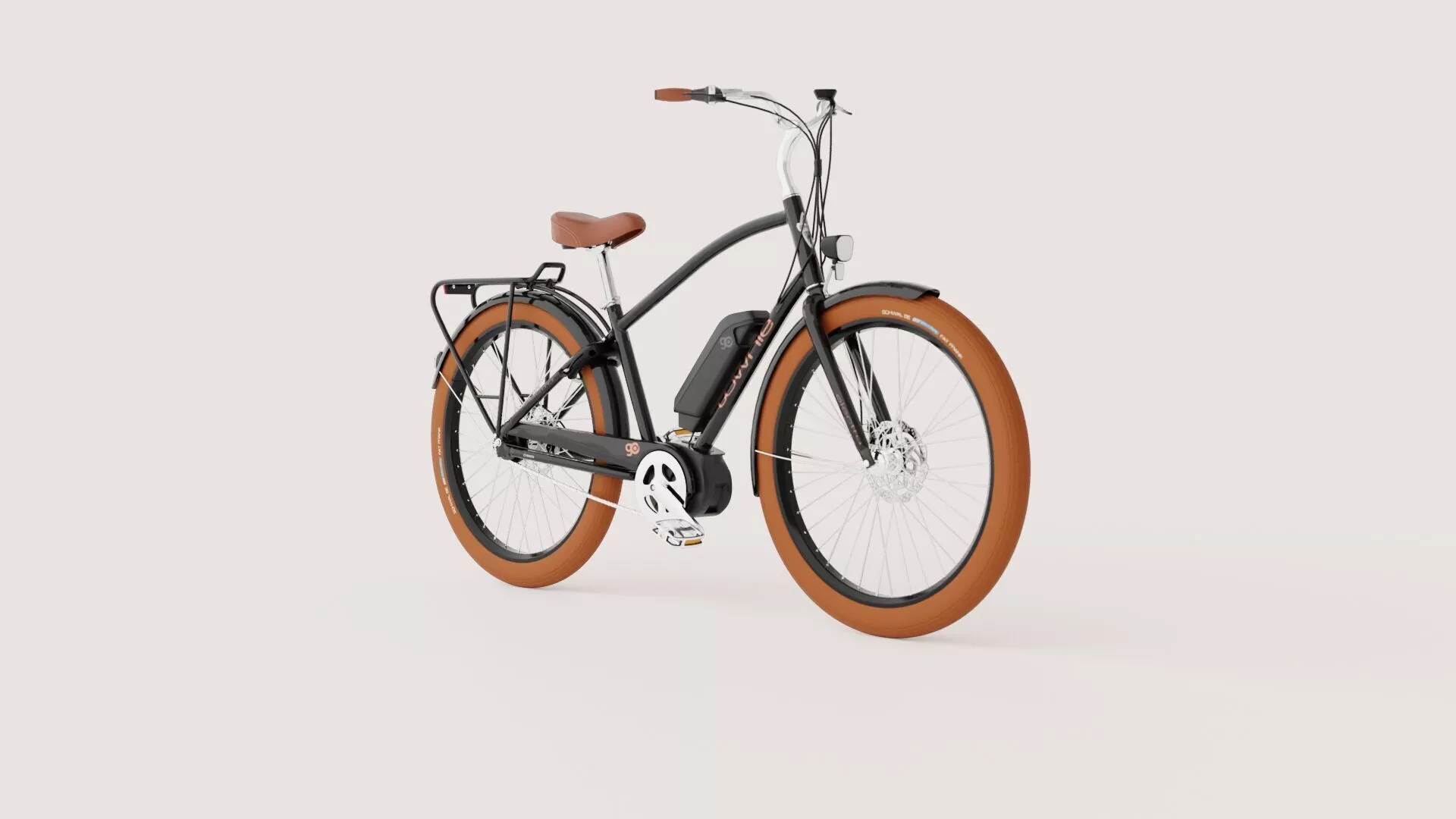 Men s Urban E-Bike - Black Low-poly 3D model