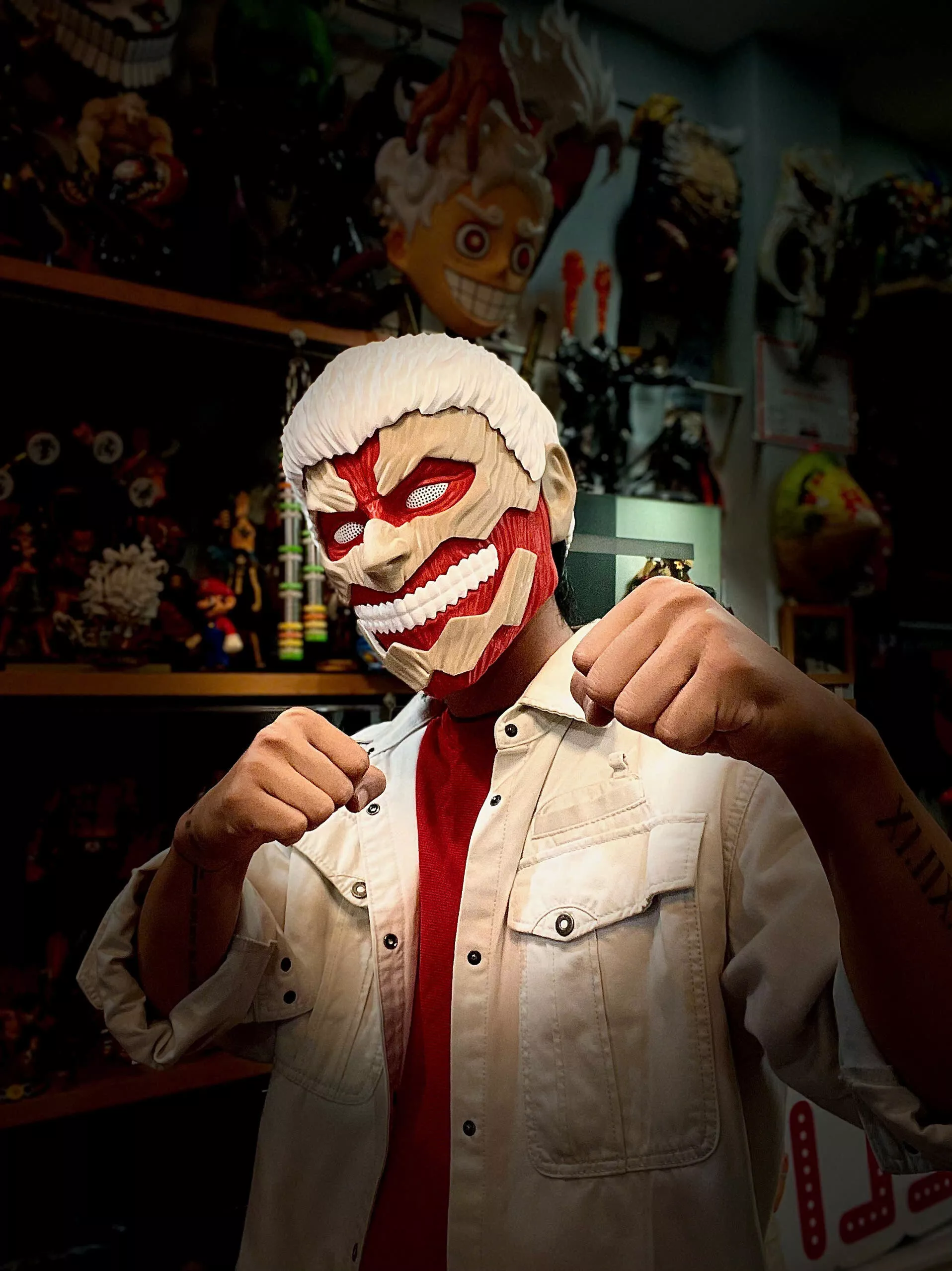 Armored Titan Head Mask Wearable - Multi Parts - AOT Cosplay 3D print model