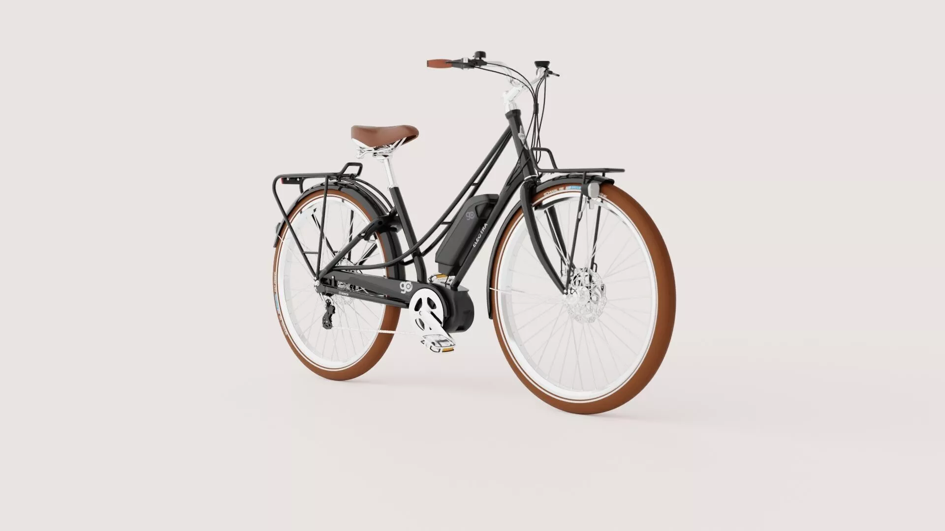 Women s Electric City Bike - Black Low-poly 3D model