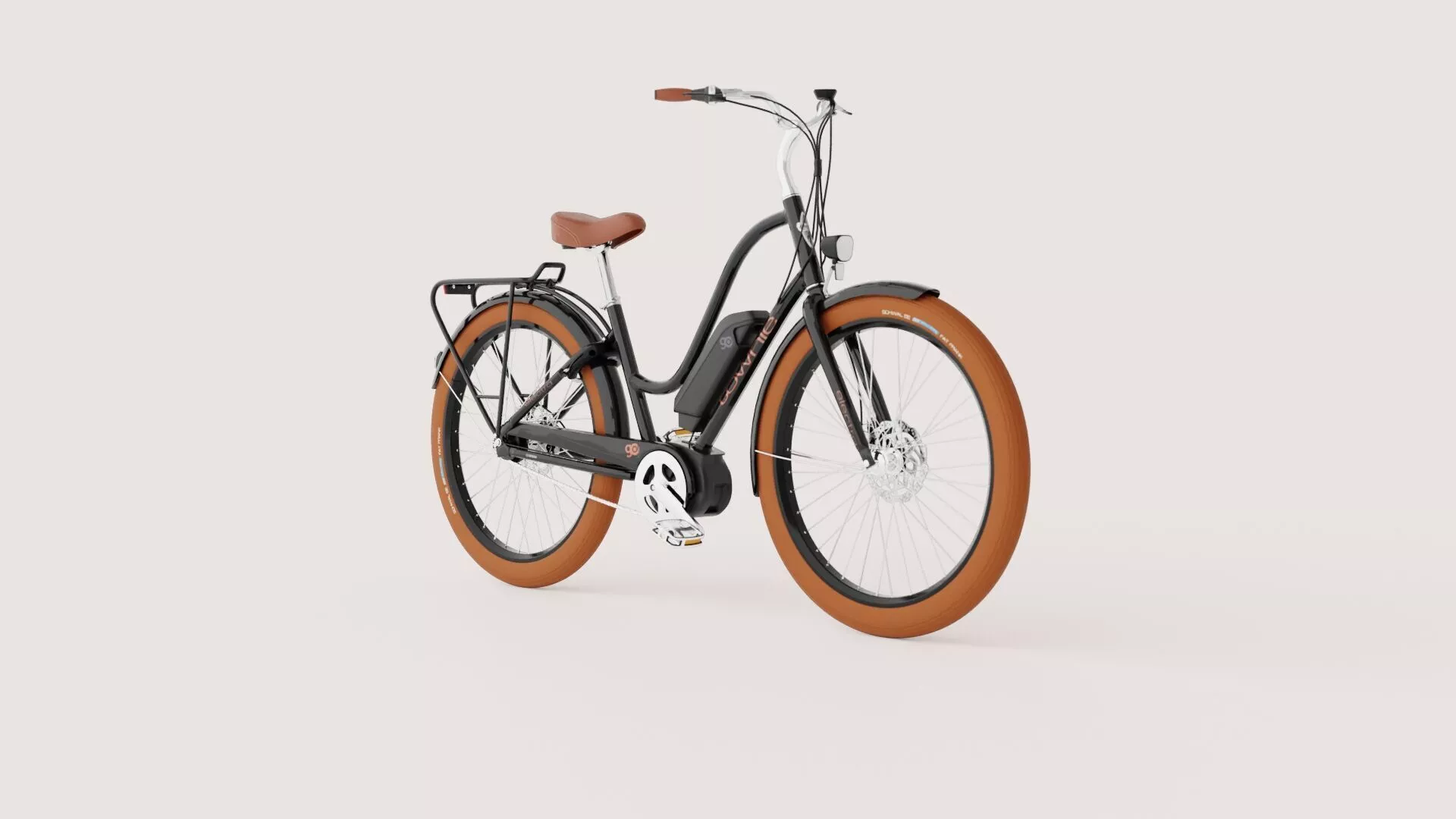 Men s Urban E-Bike - Black Low-poly 3D model