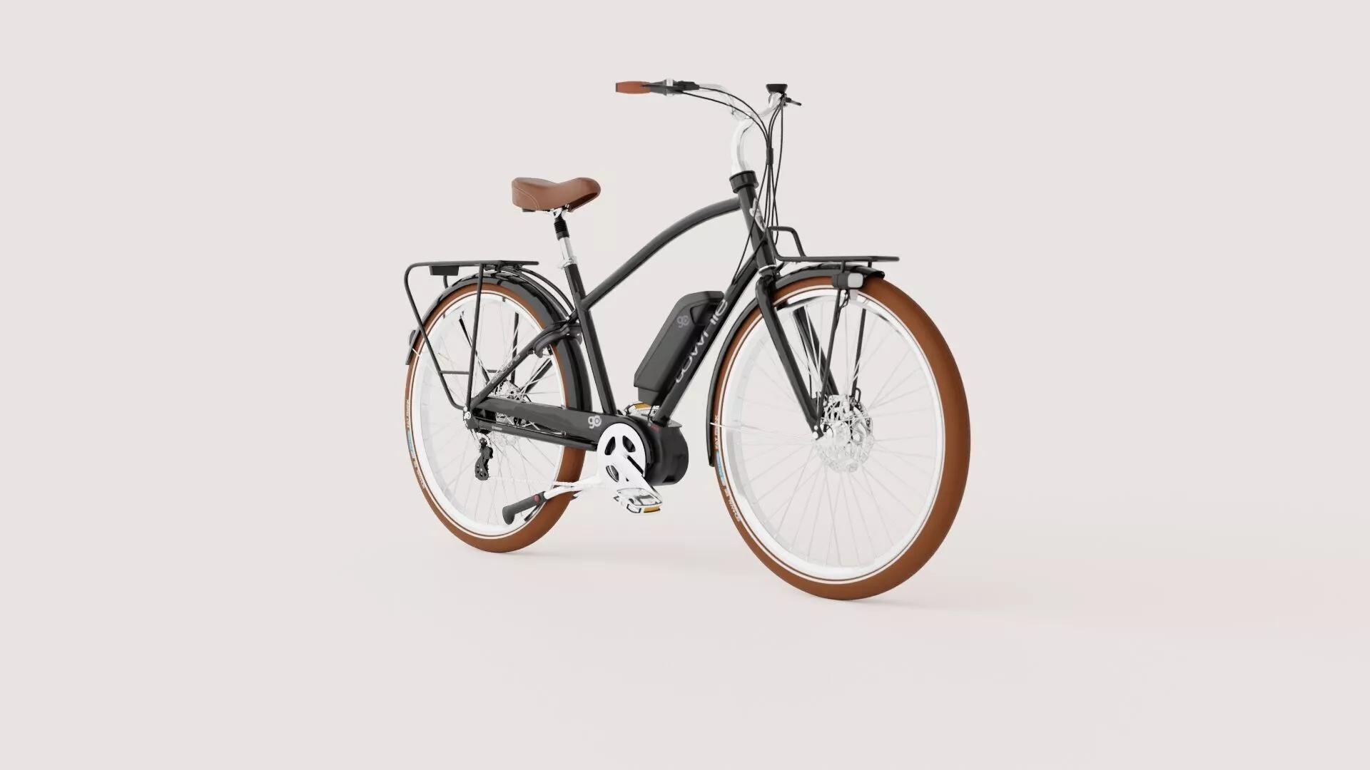 Women s Urban Electric Bicycle - Black Low-poly 3D model