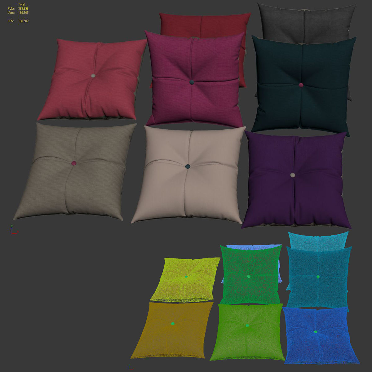 Pillows collection 76 3D model_6