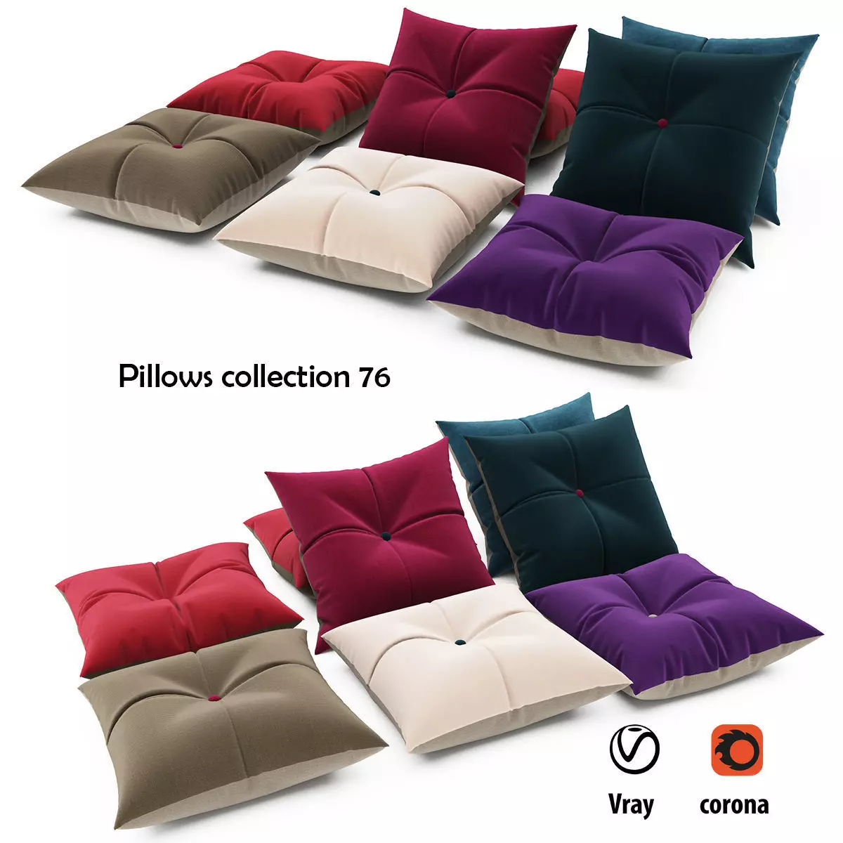 Pillows collection 76 3D model_0