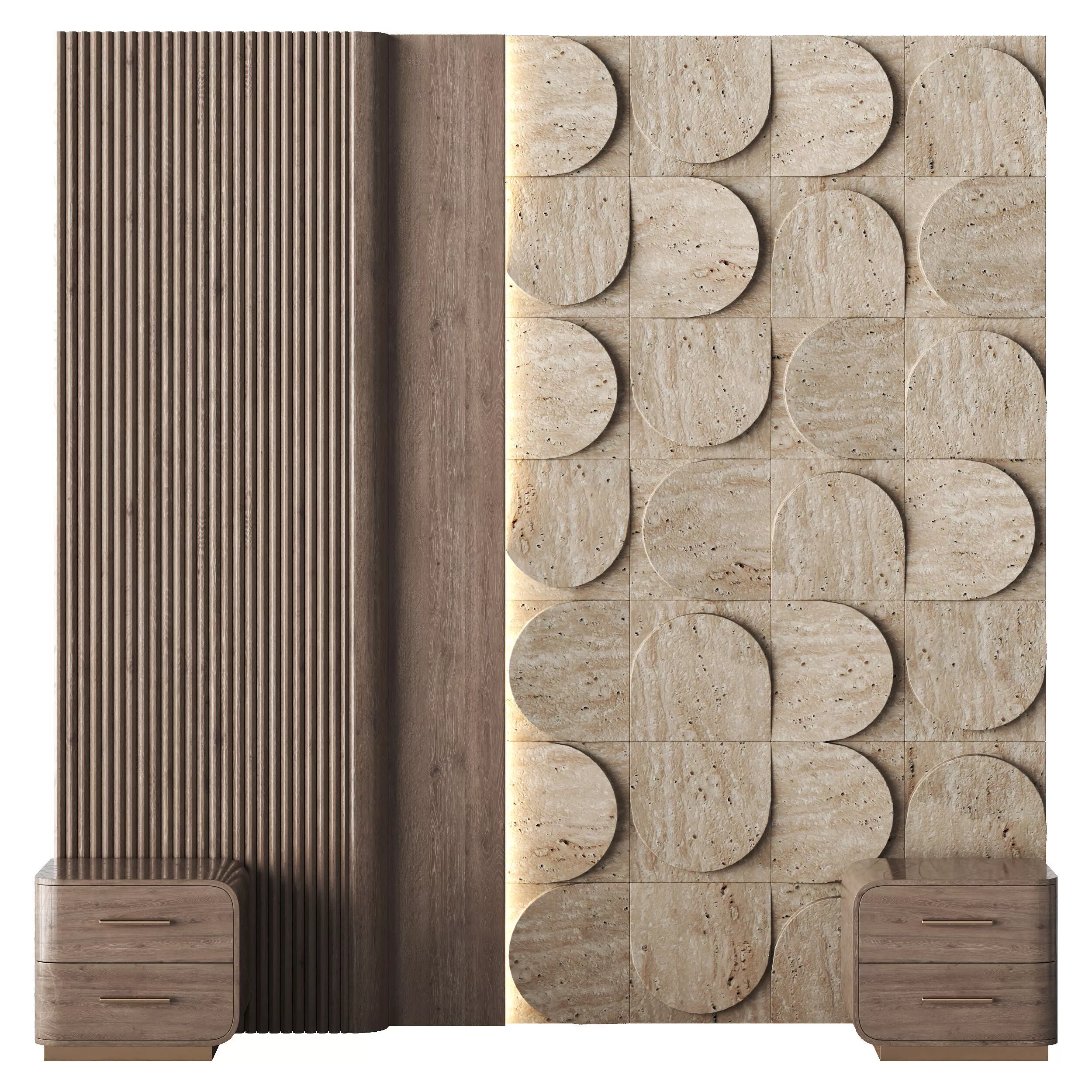 Wall panel Headboard Low-poly 3D model
