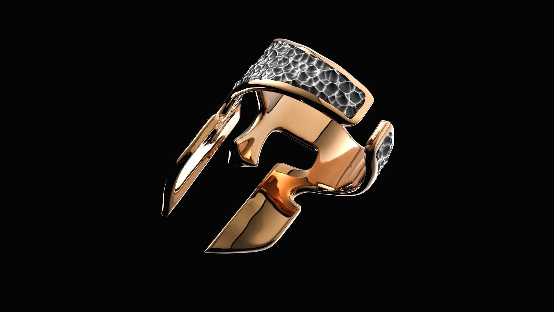 Spartan helmet ring 3D print model_2