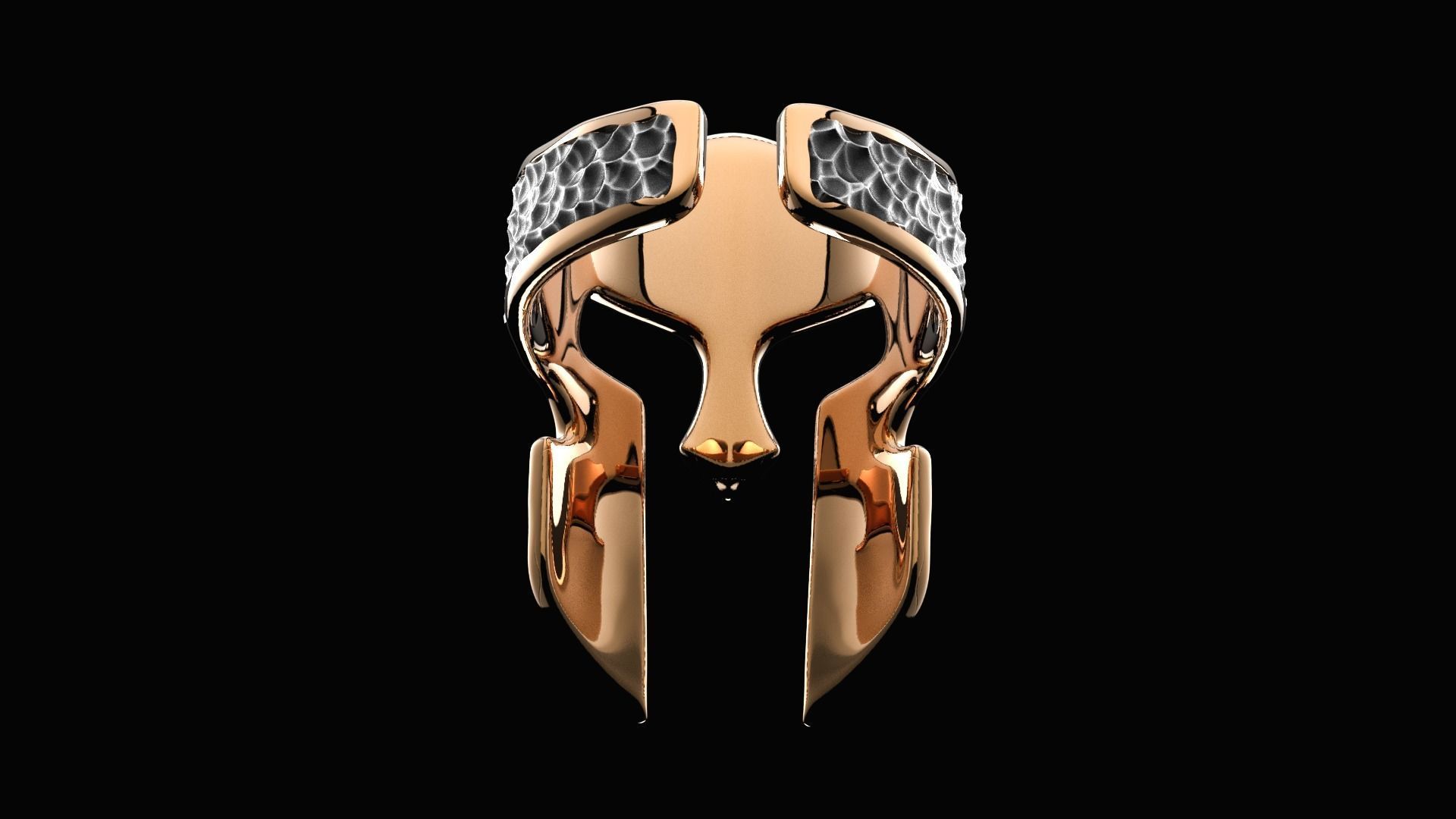 Spartan helmet ring 3D print model_3