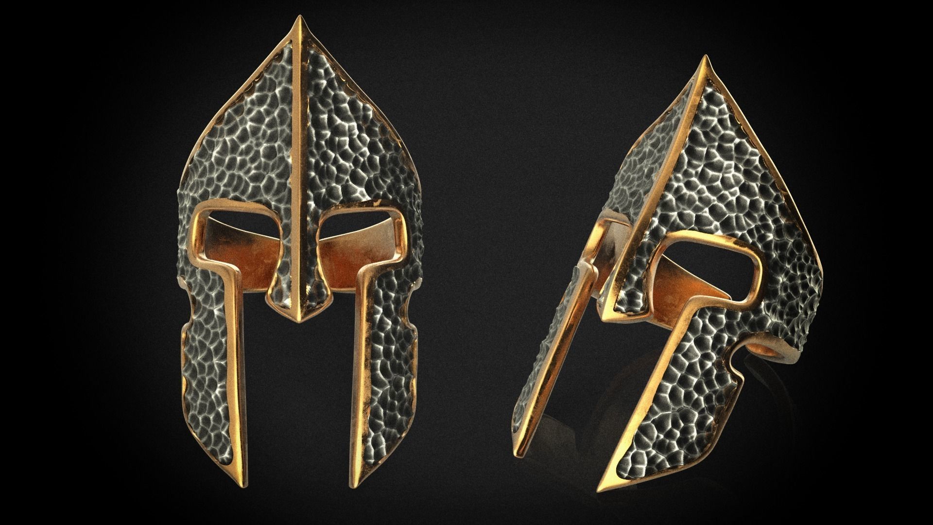 Spartan helmet ring 3D print model_0