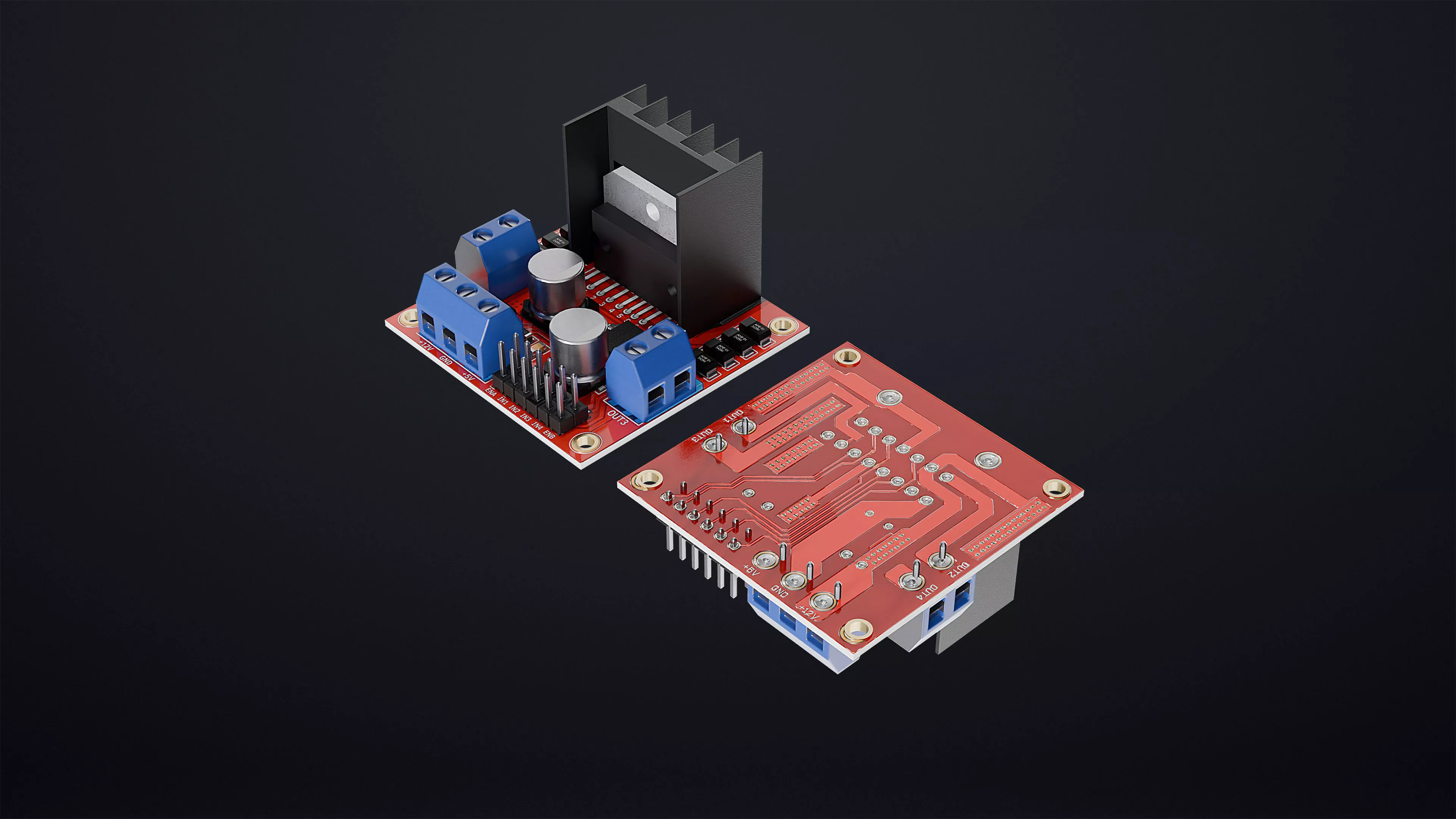 L298N Dual H-Bridge Motor Driver Module Arduino Compatible 3D model
