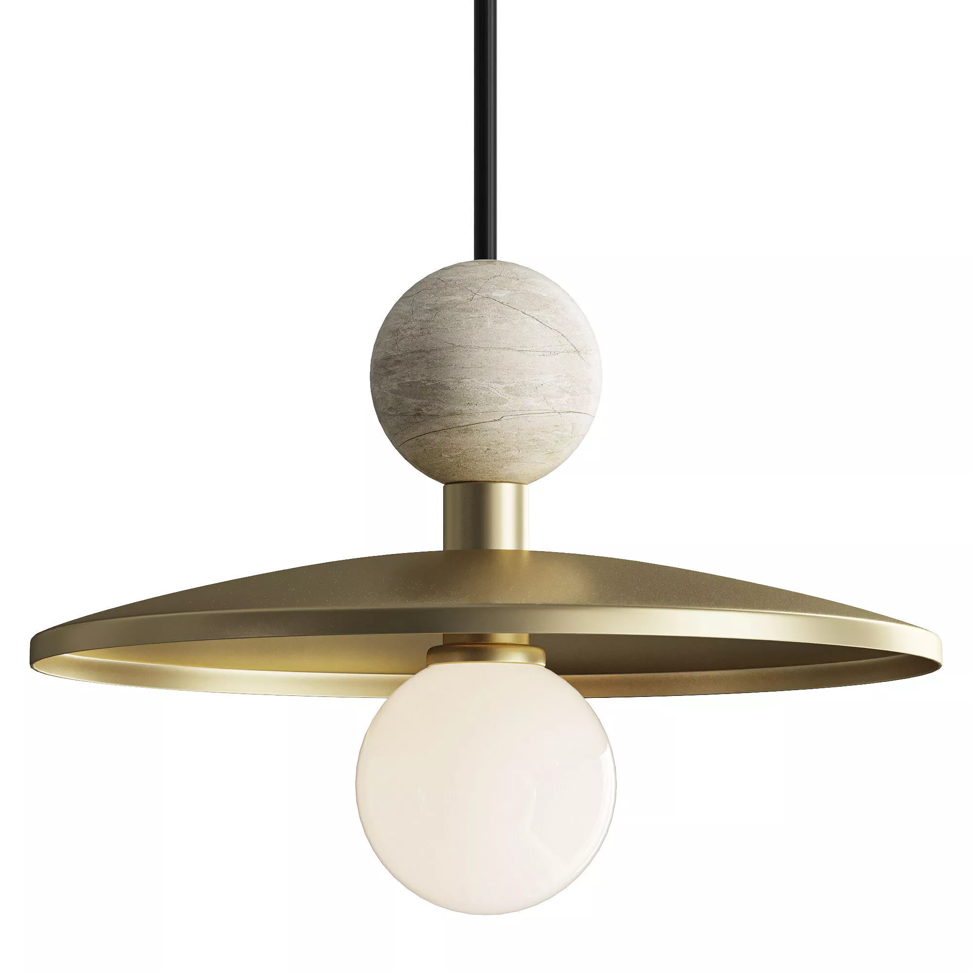 Brass pendant light 3D model