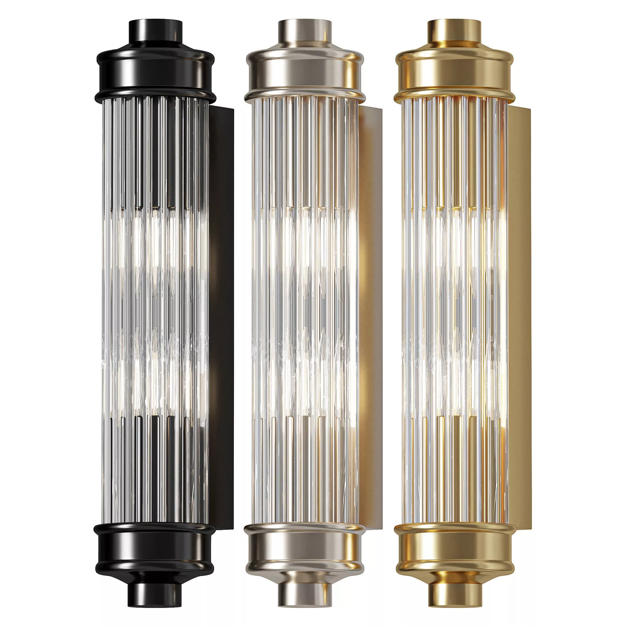 Belae Modern Sleek Cylindrical Glass Wall Sconce 3D model