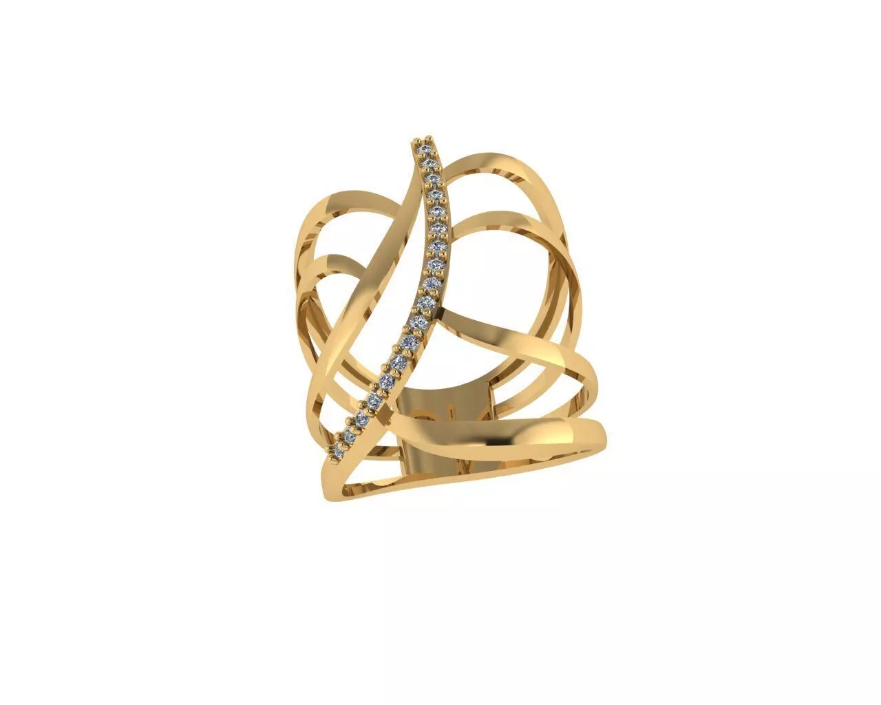 Cross Over Diamond Rings 3D print model