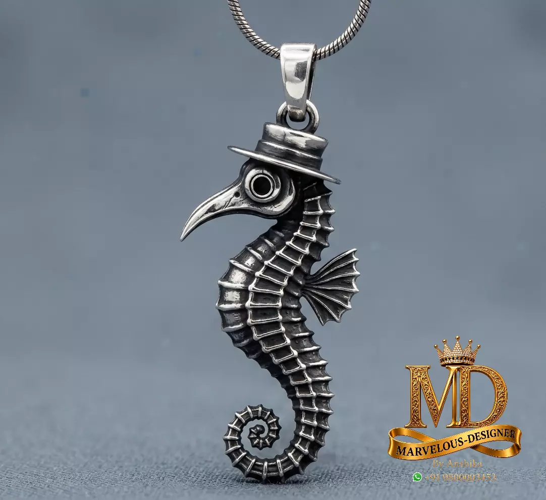 Plague Doctor Seahorse Pendant 3D print model