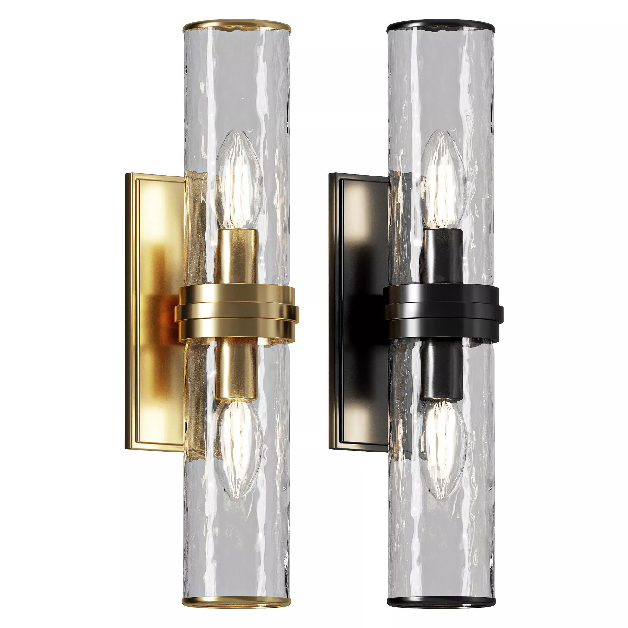 Eleanor Modern Double Glass Wall Sconce 3D model