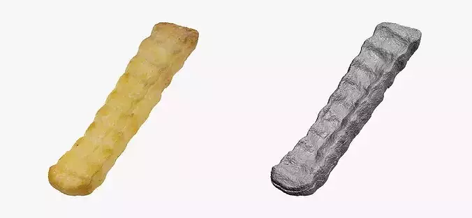 Wavy Fry 01 RAW Scan 3D model 4