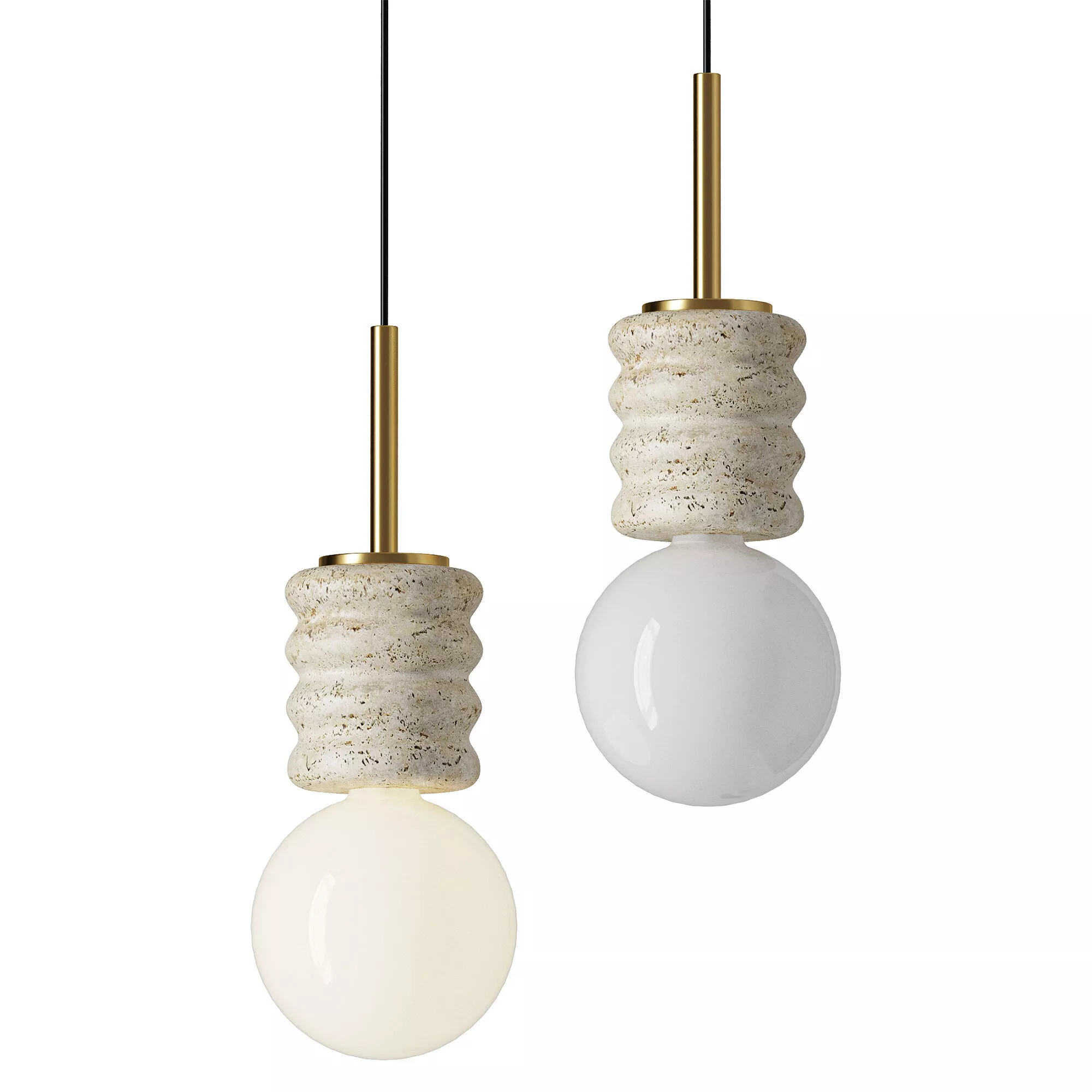 LED Chandelier Modern Stone Bedside Pendant Light 3D model