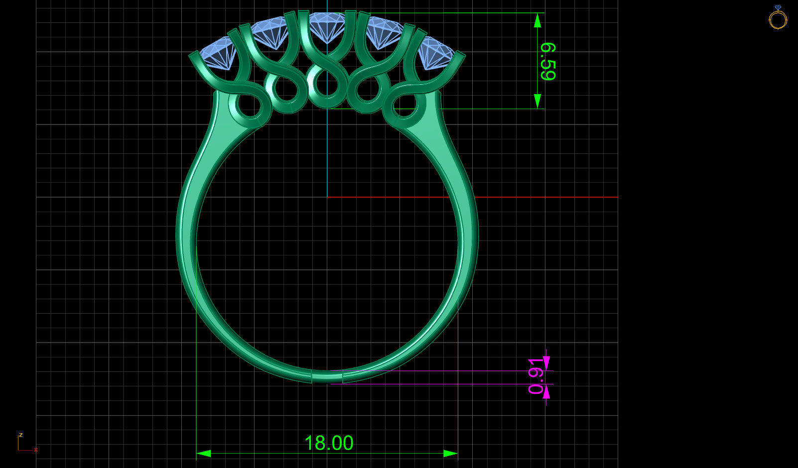 5 Diamond 3D Ring Model Printable  Free 3D print model_5