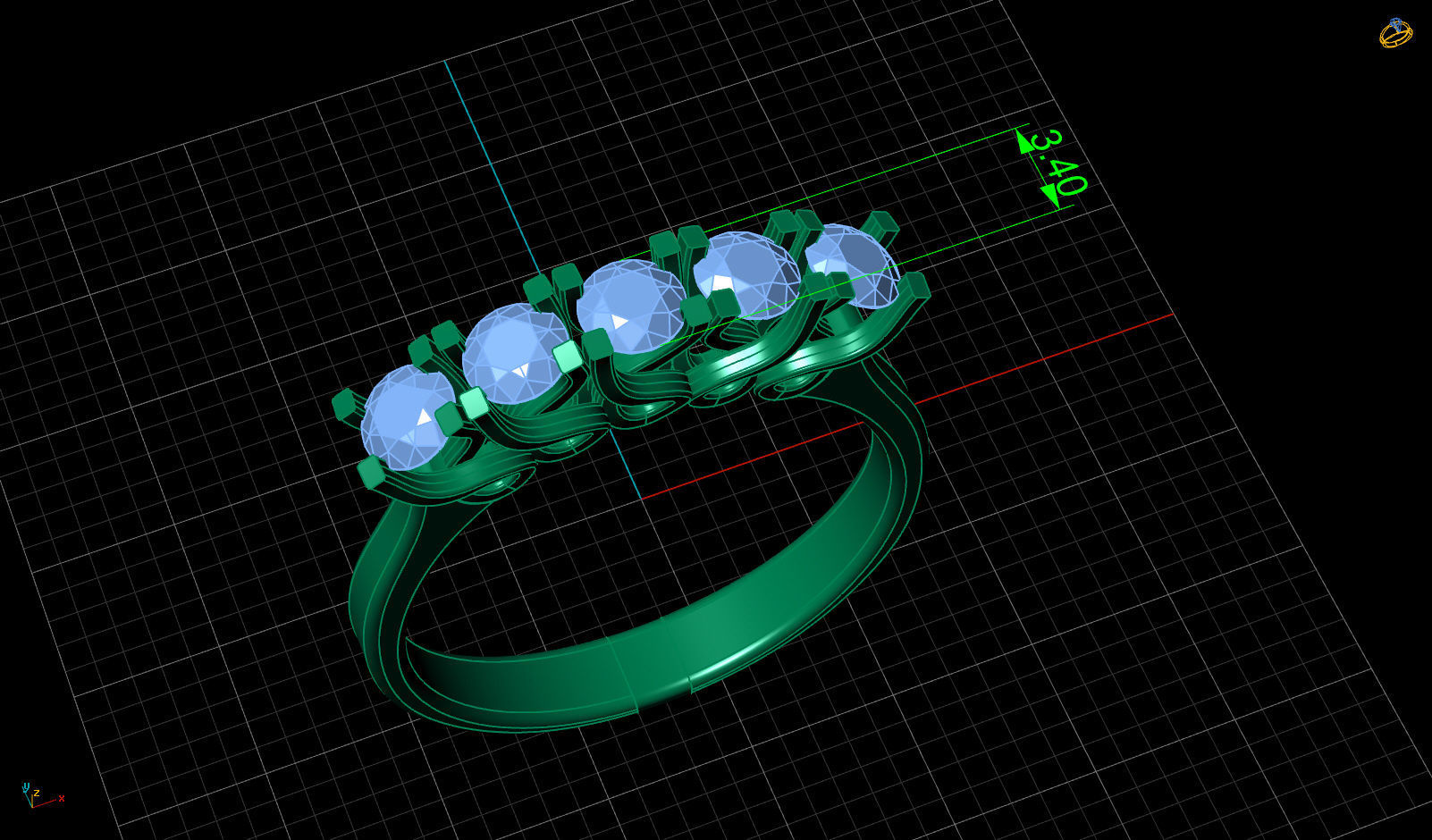 5 Diamond 3D Ring Model Printable  Free 3D print model_4