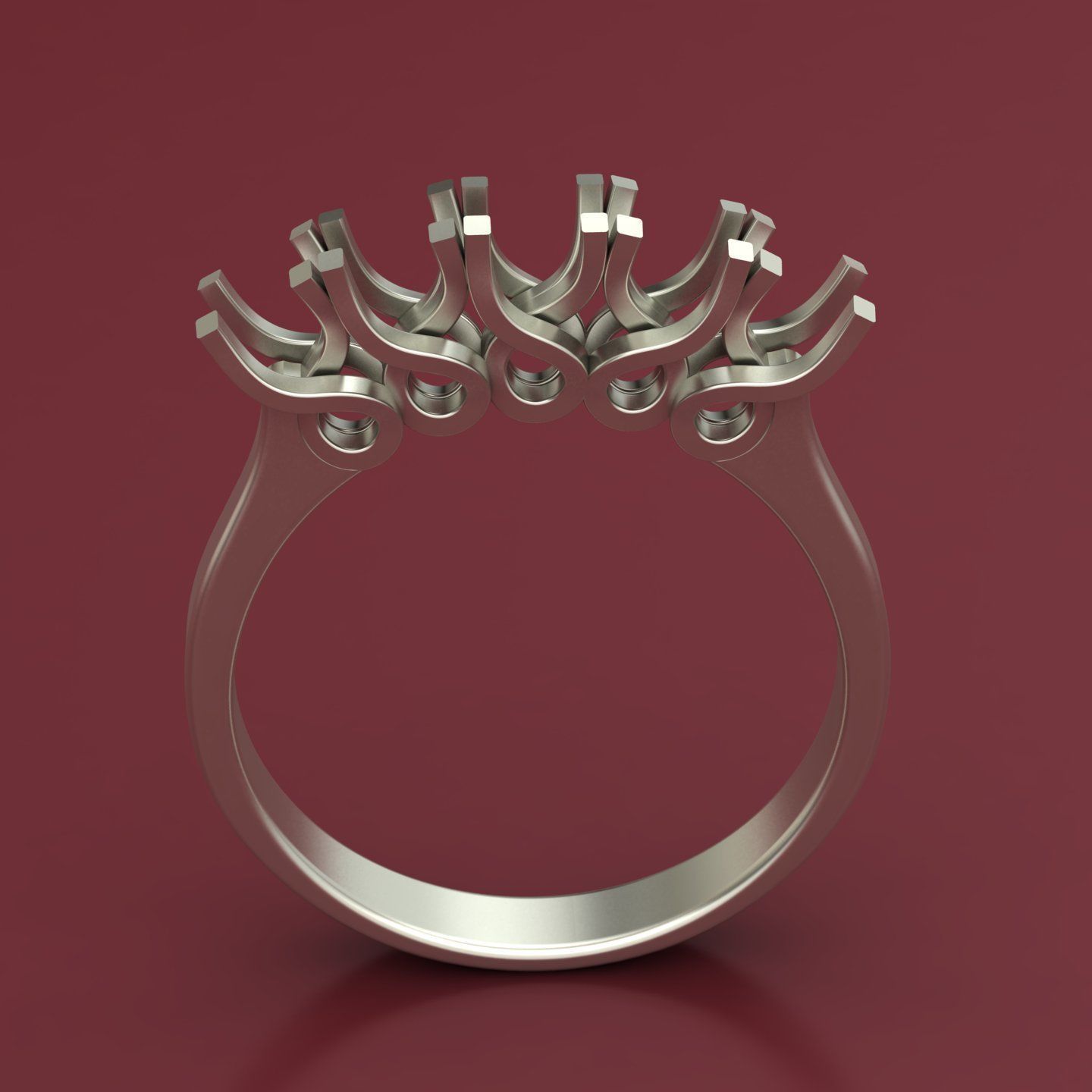 5 Diamond 3D Ring Model Printable  Free 3D print model_1